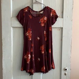 Maroon floral dress